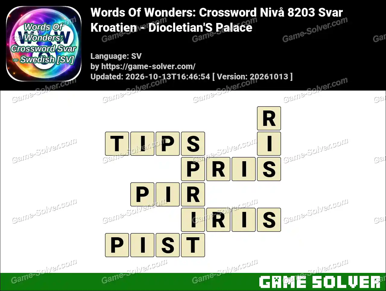 Words Of Wonders: Crossword Nivå 8203 Svar – Kroatien – Diocletian’S Palace